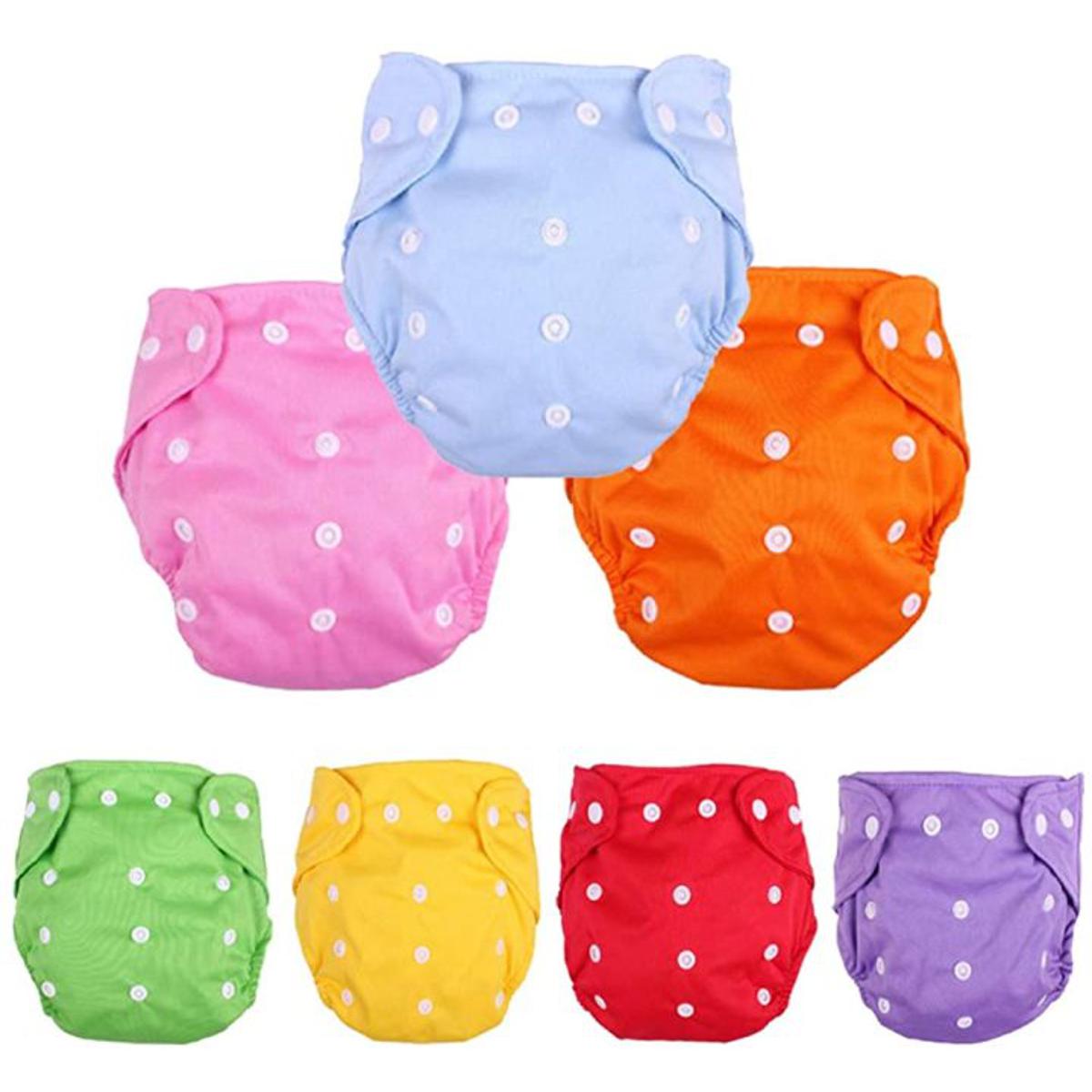 1Pcs Baby Cloth Diapers One Size 0-24 Months Adjustable Washable Reusable for Baby (Multicolors)