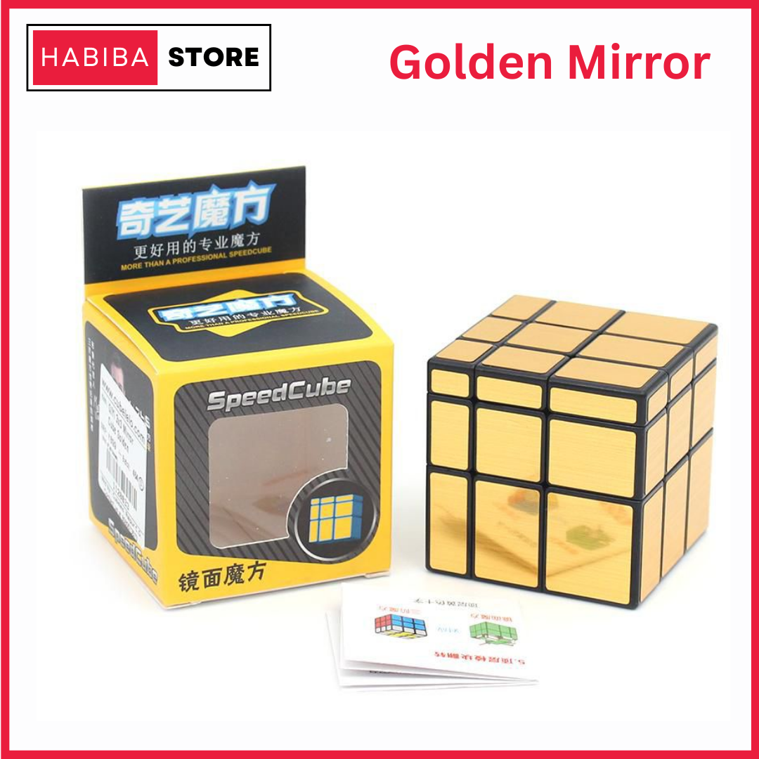 Original Qiyi Golden Mirror Cube 3x3 Sticker Less Best Quality Fast Speed Magic Rubik Speed Cube Educational Puzzle Toys - Habiba Store Cube