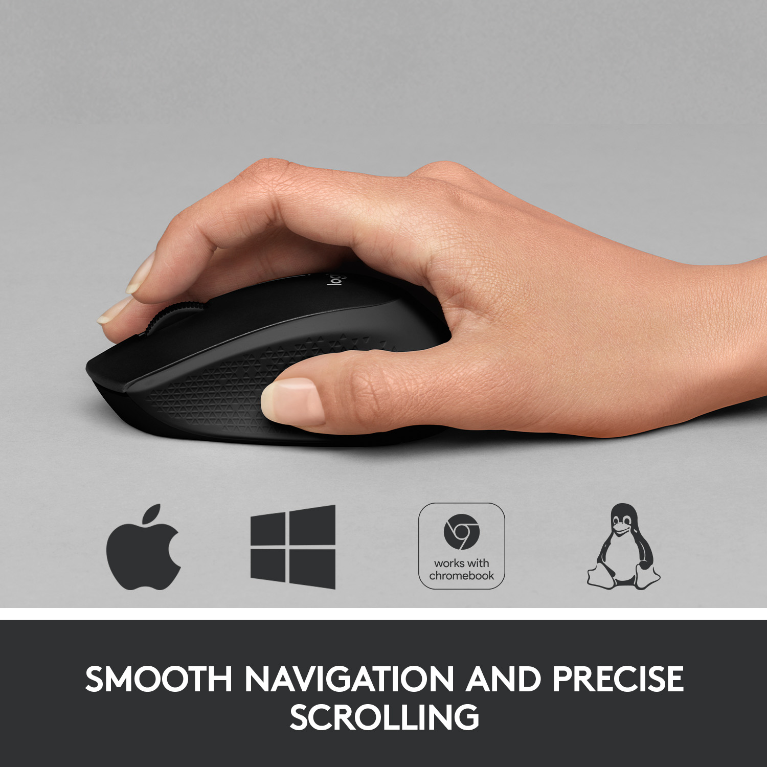 Logitech M331 Silent Plus Wireless Mouse (Black)