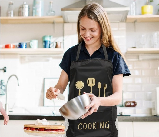 2-Pack PVC Kitchen Aprons For Women - Waterproof & Oil-Proof With Pockets, 70x70cm