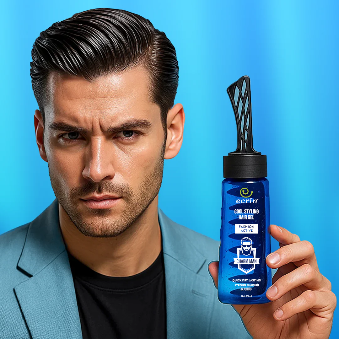 ECRIN COOL STYLING HAIR GEL WITH ACTIVE COLLAGEN - 280ml - For Men - Hair Styling for Men