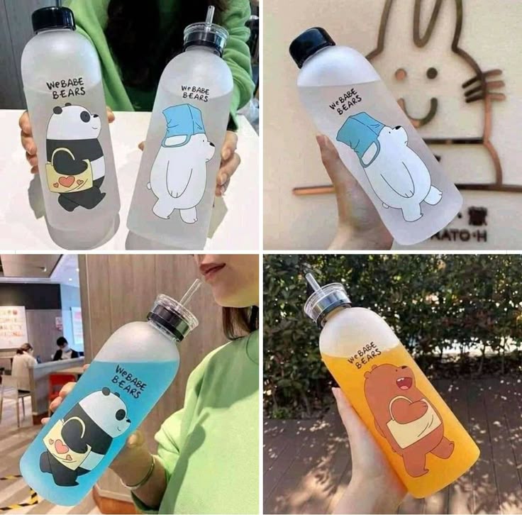 We Bare Bear Frosted Water Bottle