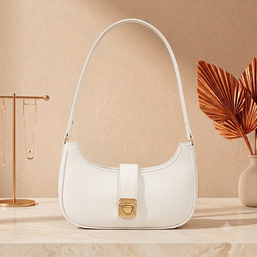Luxury Crescent Half-Moon Shoulder Bag – Premium Minimalist Underarm Crossbody Bag for Women