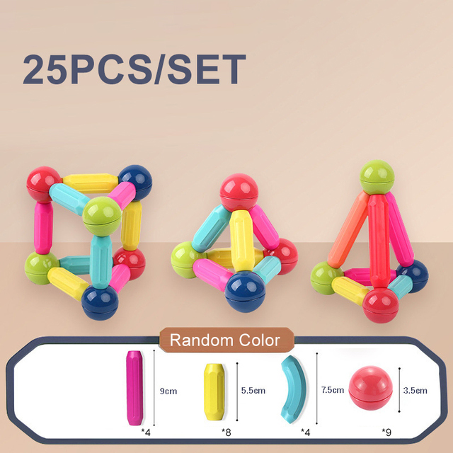 STEM Magnetic Building Toys for Kids - Creative Construction Set with Bars and Balls