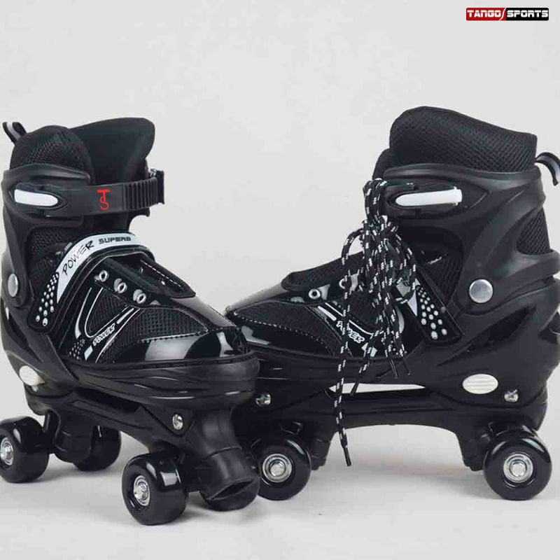 Power Superb Adjustable Roller Skate Shoes 2-Rows 4-Wheels - 2 Colors - Skating Shoes Premium Quality & Adjustable Different Size
