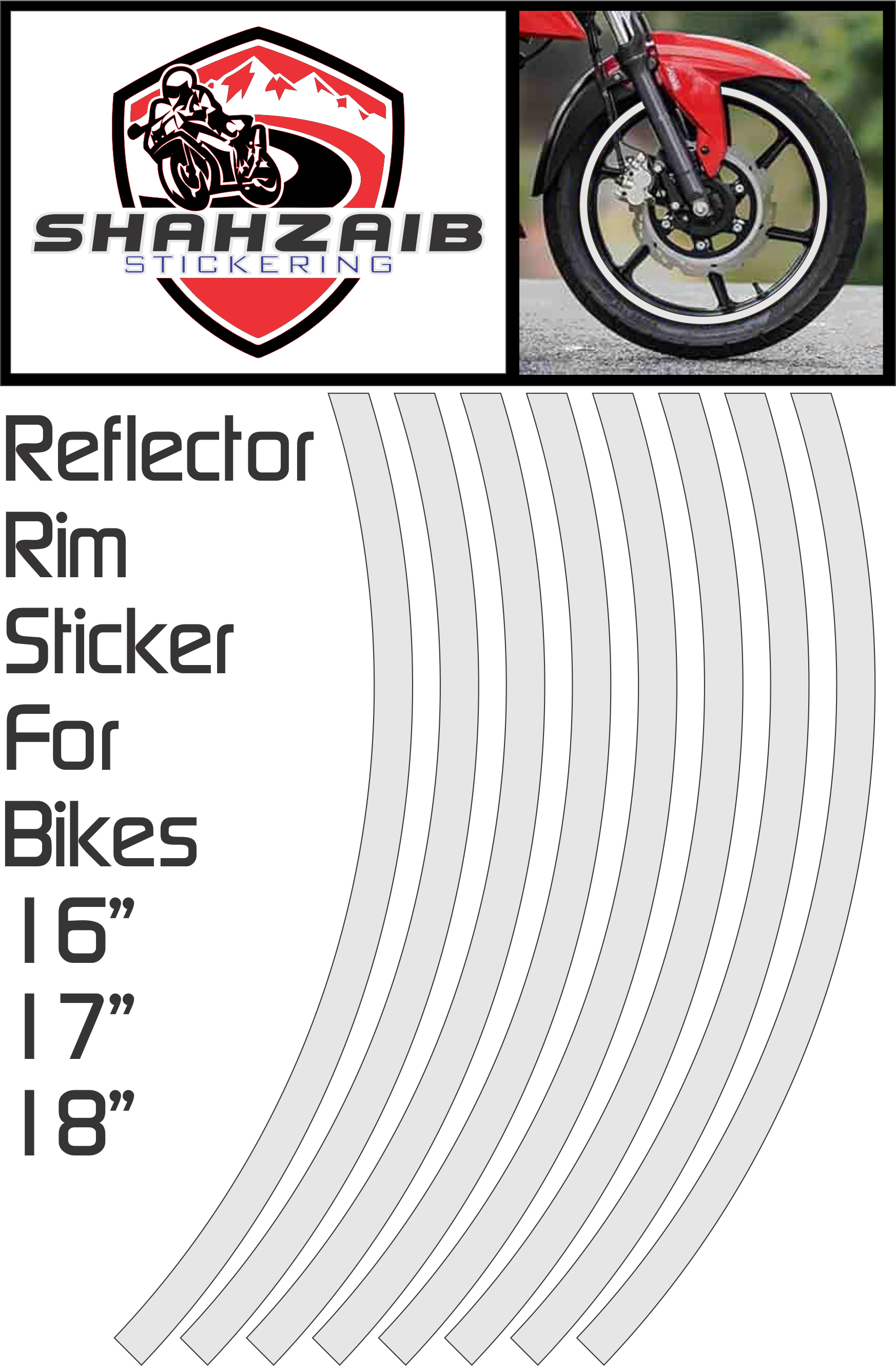 Stick Rims WHEELS RIMS Stick.er for All Bikes 17