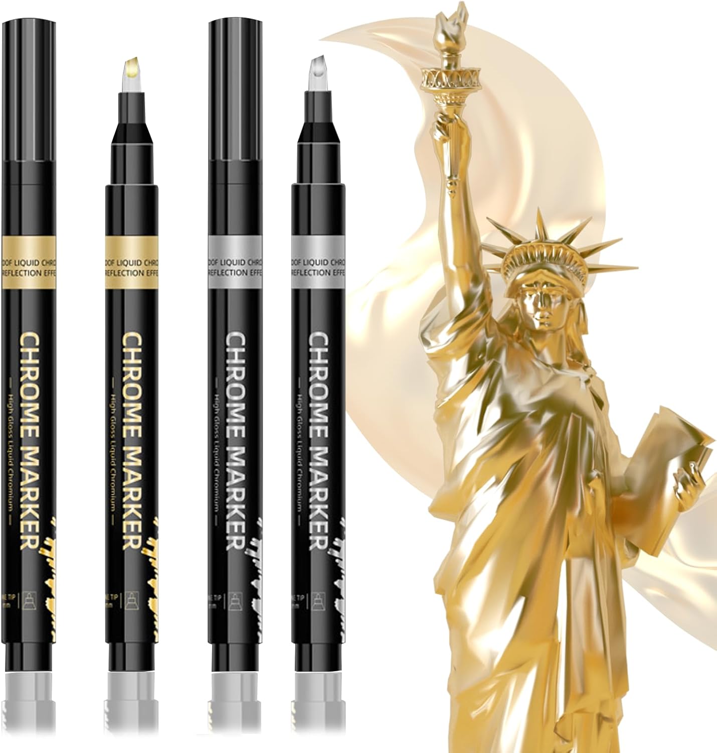 DIY Metallic Liquid Chrome Mirror Marker Pen 1MM Tip Waterproof