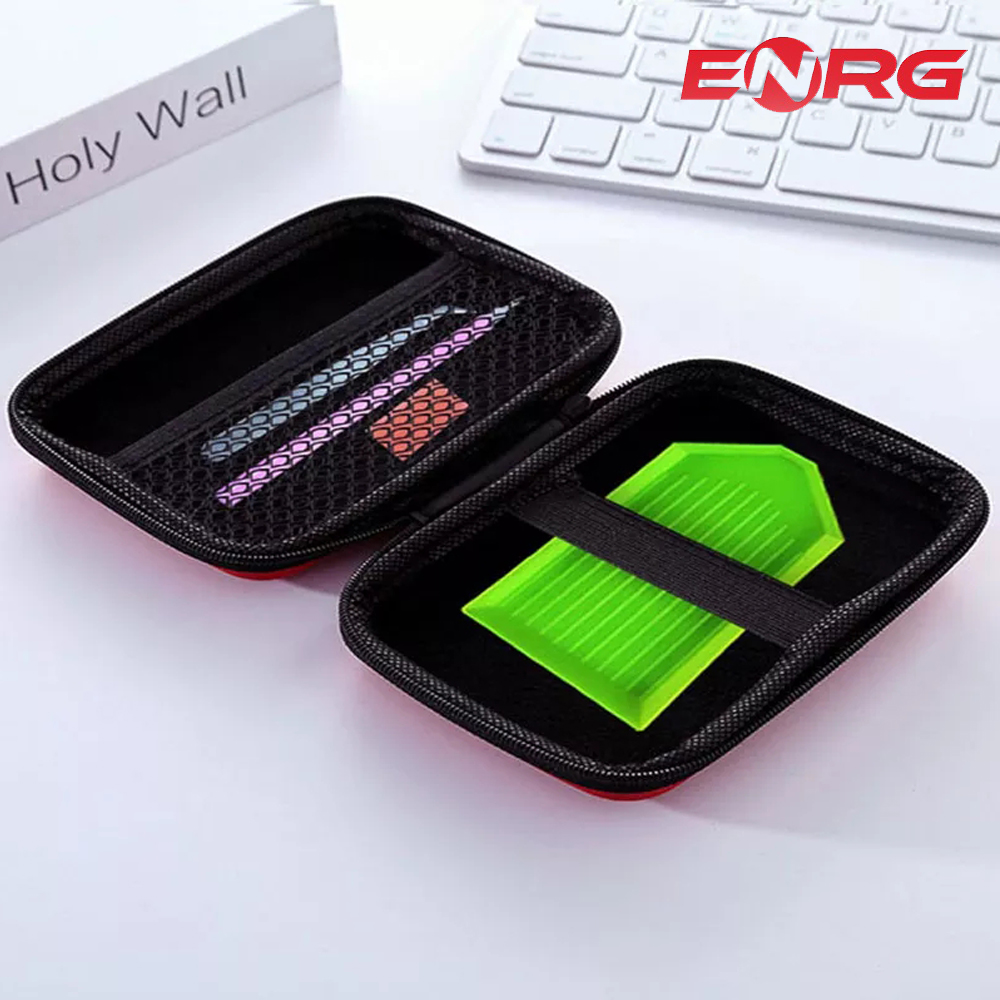 ENRG Storage Hard Case Cover For Carrying Earphone Earbuds Handfree SD Card Fast Charging Cable Charger USB  Wireless Mic Keys Other Mini Accessories Shape Pouch Zipper Fabric Saftey Mini Box Zip Cute Beautiful Travel Stylish