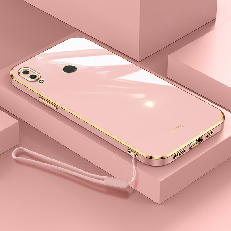 HopMore 3 Cover In Silicone Marmo Per Huawei Y7 2019/Y7 Prime - Disegno Bianco, Morbide Antiurto