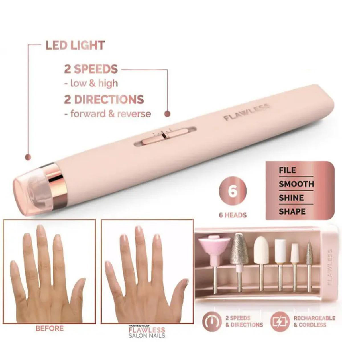 Salon Nails Kit, Electronic Nail File and Full Manicure and Pedicure Tool