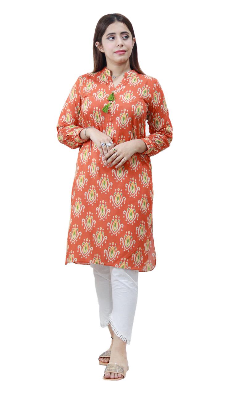 Women Top/Digital Print Shirt/Knee length Top