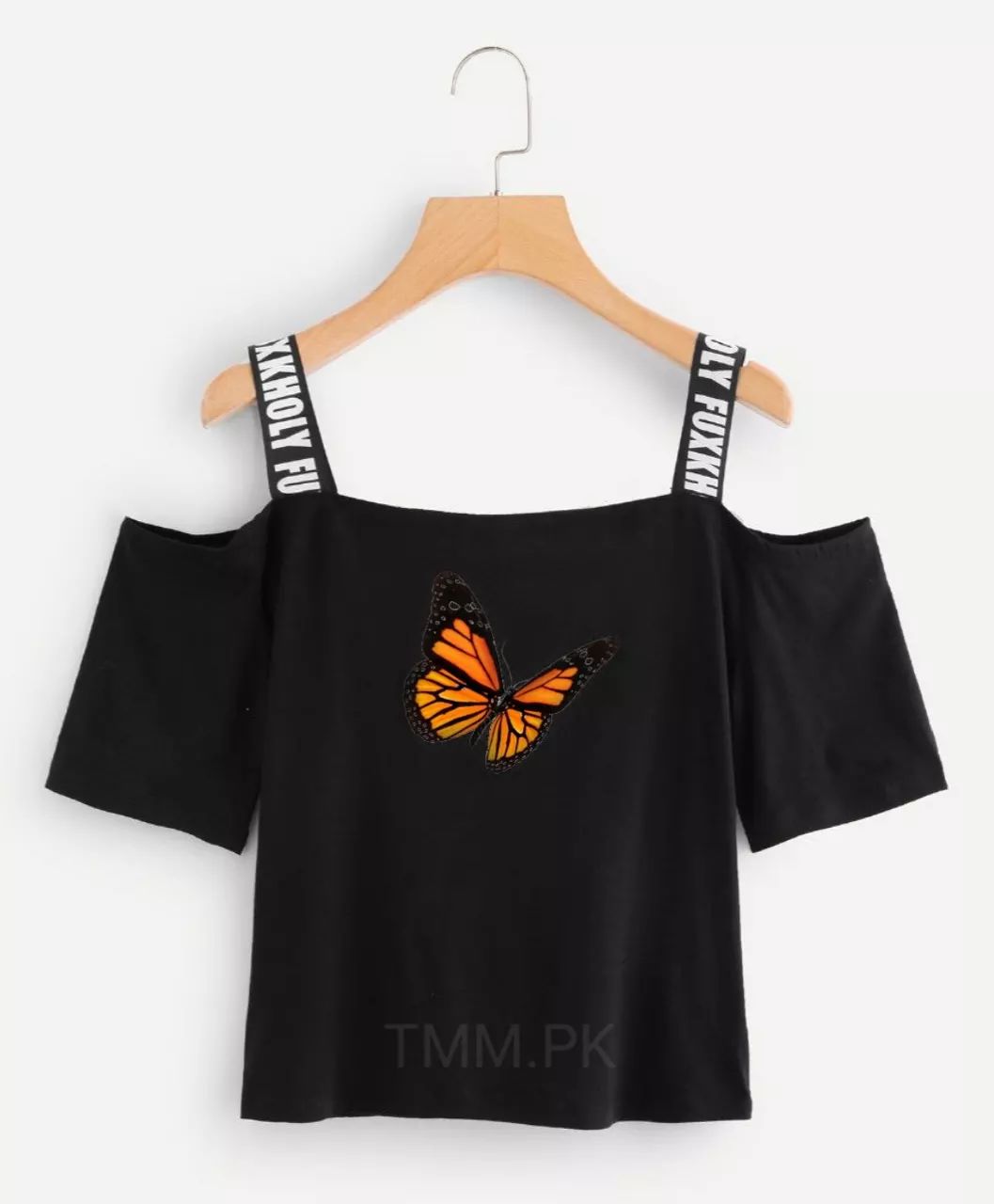 MI'TESORO Customize Butterfly Girls/women T-Shirt Short Sleeve Tops u-Neck  Summer Fashion