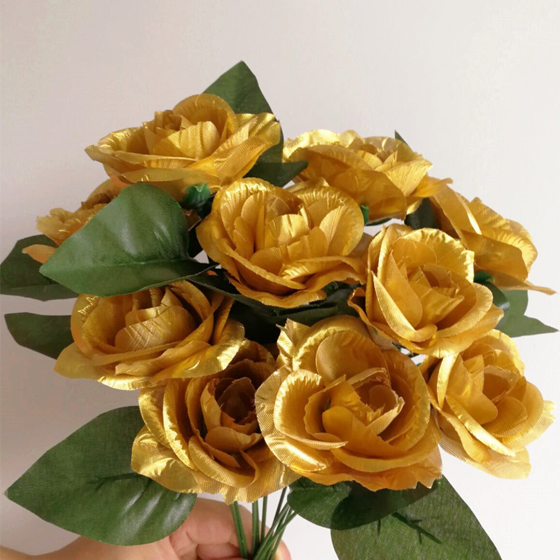 Artificial Rose Bunch Flower silk flower decor home ornaments decorative for wedding party flowers