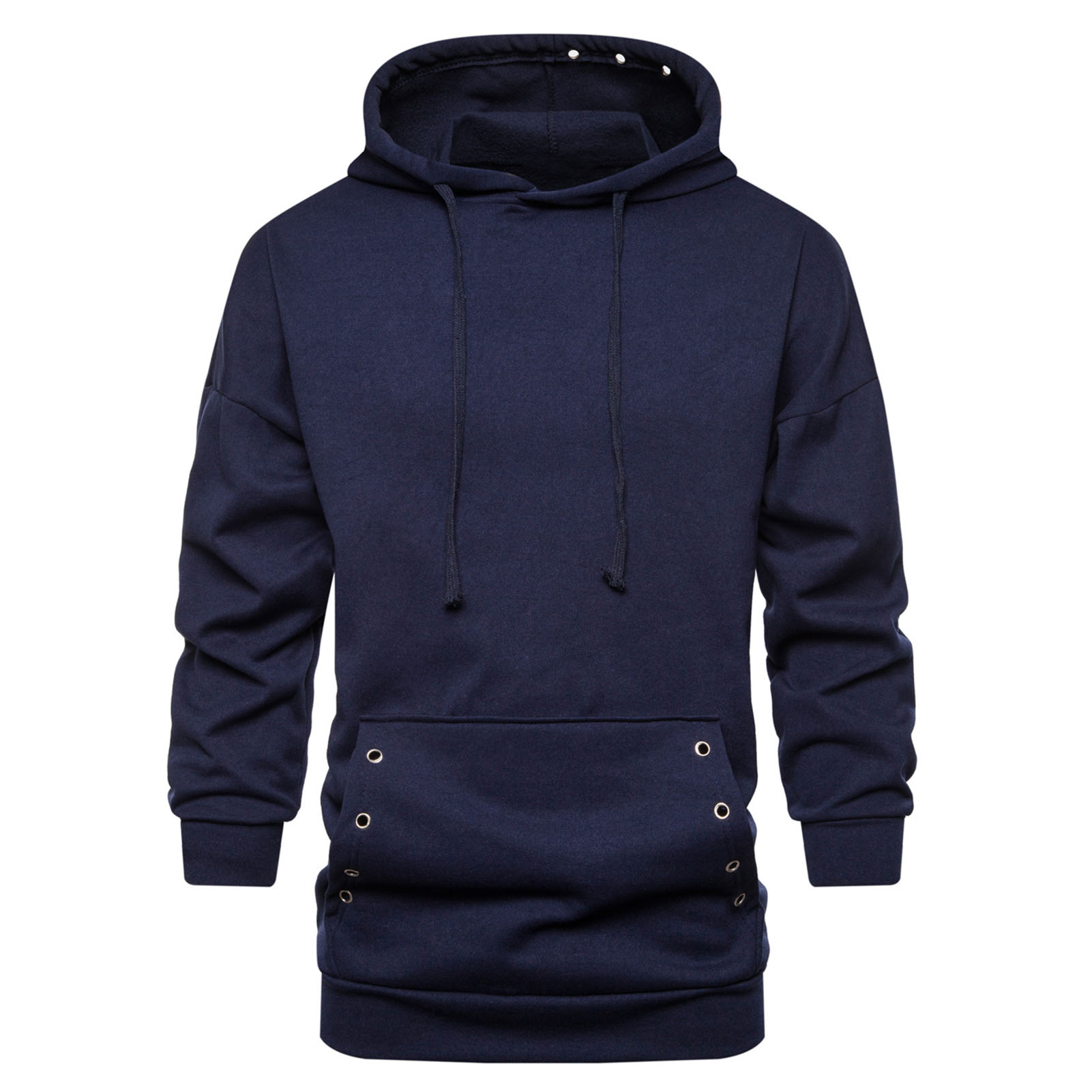 Rivet long cheap sleeve drawstring hoodie