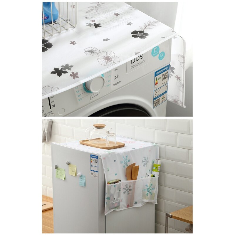 Refrigerator Dust Cover with Storage Bags Washing Machine Waterproof Dust Covers Kitchen Organizers Household Supplies