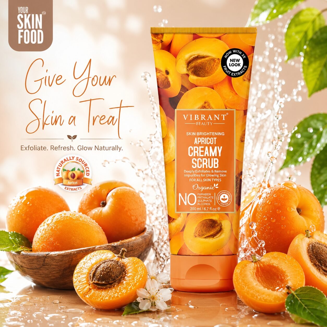 Vibrant Beauty Apricot Creamy Scrub | Facial Exfoliating Care | 200ml