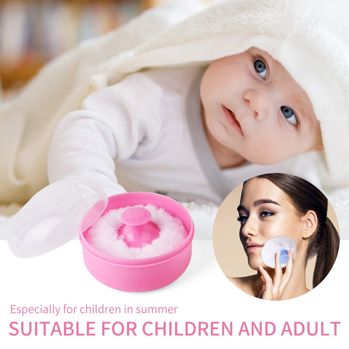 Baby Bodys Cosmetic Powder Puff Bodys Powder Puff and Container Case