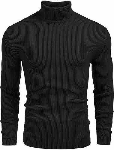 Men's Slim Fit High Neck  - Winter Warm Long Sleeve Turtleneck Highneck For Boys