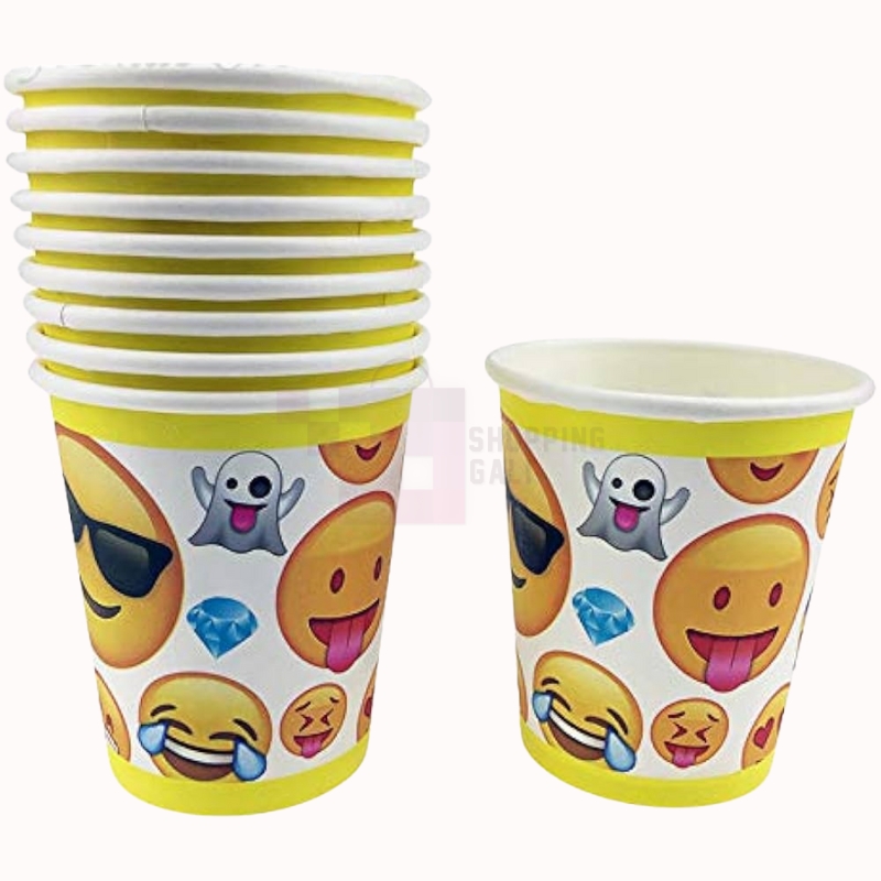EMOJI THEME PAPER CUPS - PACK OF 10 PAPER CUPS - EMOJI CUPS | Daraz.pk