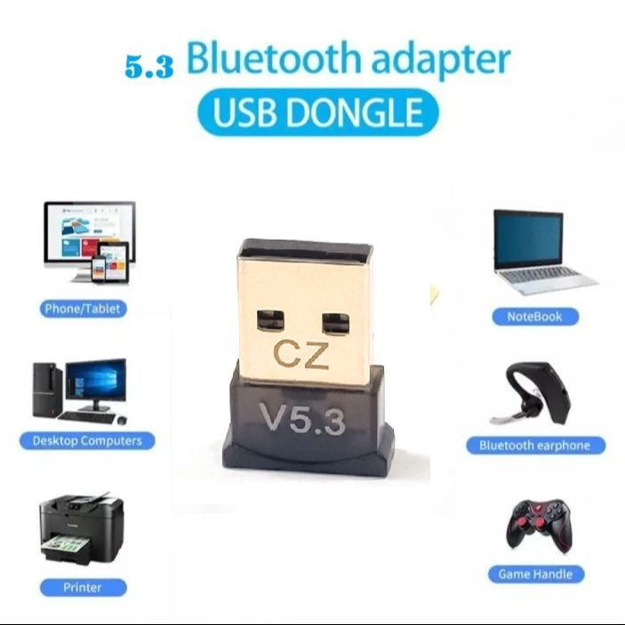 Bluetooth 5.3 Wireless Bluetooth Adapter USB Dongle For Desktop Laptop PC Multi Devices Bluetooth Audio Receiver Transmitter (PLUG AND PLAY)