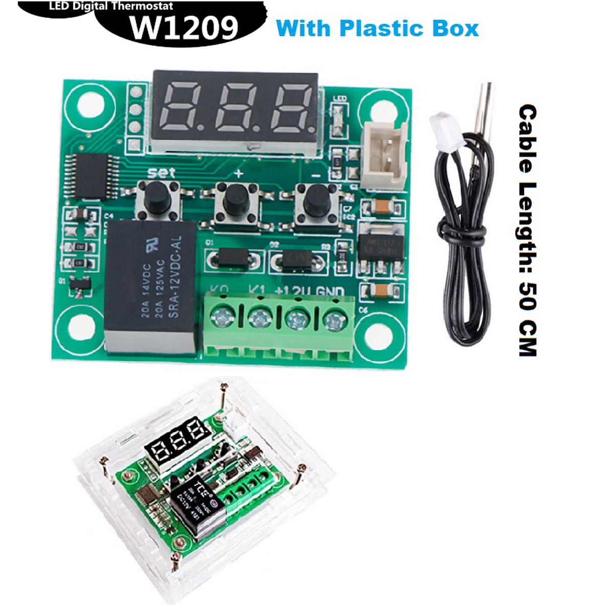 W1209 Digital Led Thermostat Temperature Control with Plastic Case
