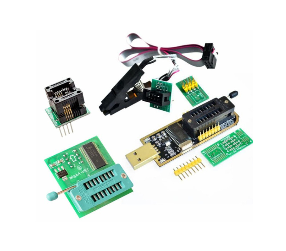 CH341A USB Programmer + SOP8 Test Clip + 1.8V BIOS DIP8 converter