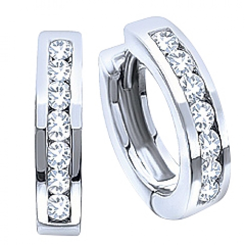 S925 Sterling Silver Huggie Hoop Earrings | Crystal Zirconia Small Hoops | Hypoallergenic Jewelry for Women & Girls