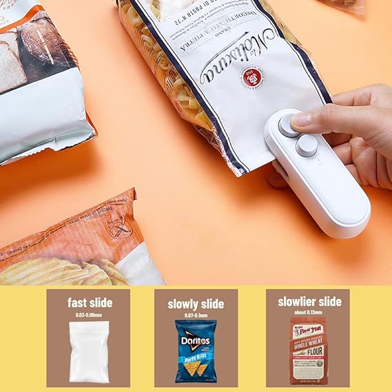 Mini seal machine – USB Rechargeable 2 in 1, Portable Handheld Heat Sealing Machine for Food Storage, Snacks, Chips, and Plastic Bags keeping it fresh – Magnetic, Vacuum sealer with Built-in Cutter (Multicolor)"