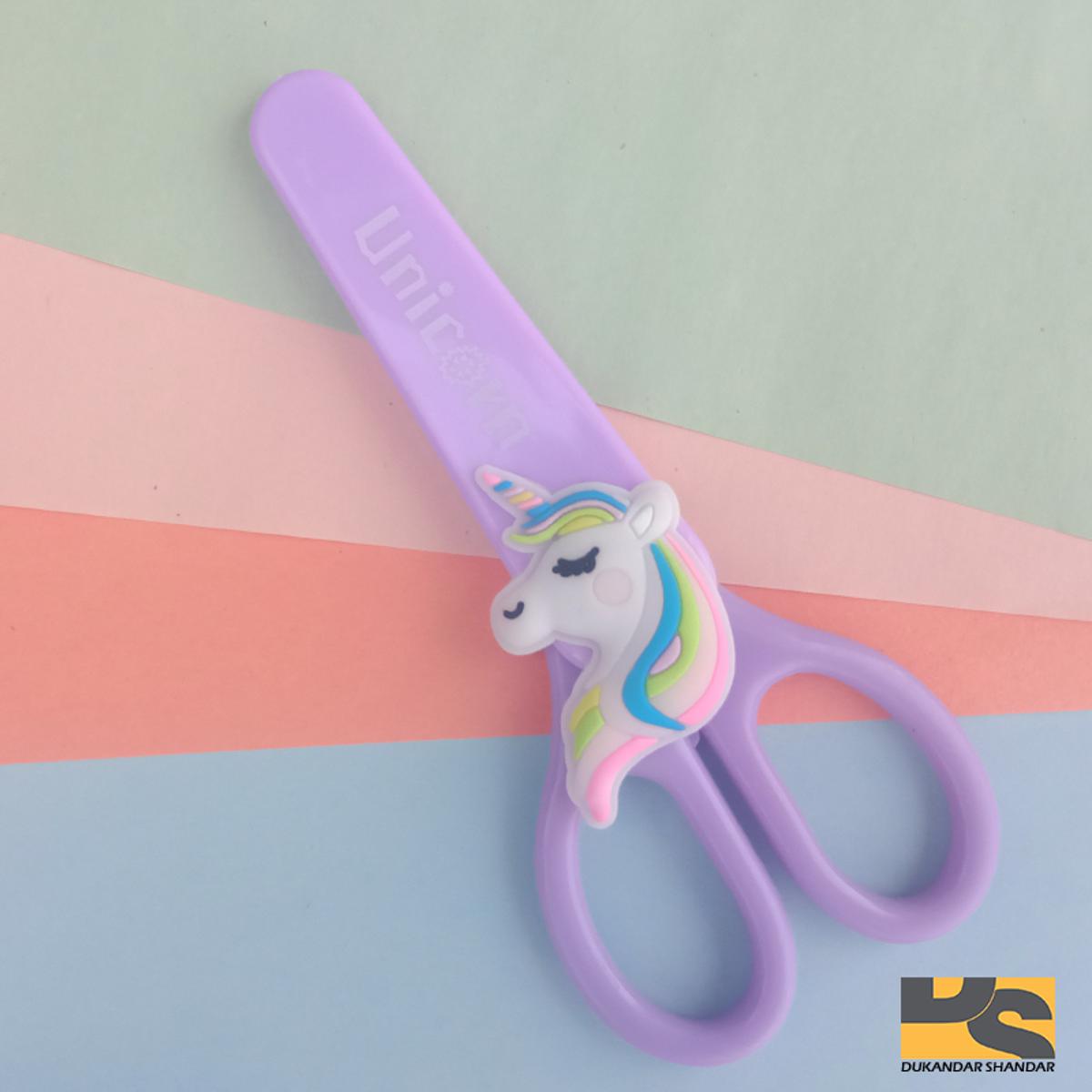 Safety Scissors with Unicorn Protective Cover Cap