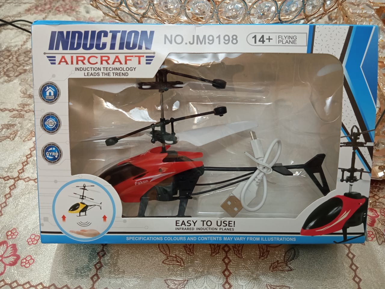 Rechargeable Remote Control and Without Remote Control Helicopter Toy with LED Lights – Infrared Induction Remote Control Drone, USB Charging, Durable Flying Toy for Kids & Adults (14+), Top RC Helicopter Gift for 2025
