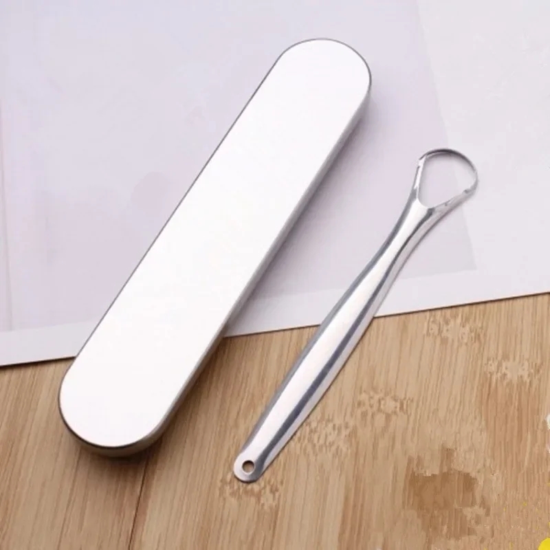 Reusable Stainless Steel Oral Mouth Brush Tongue Scraper Fresh Breath Maker