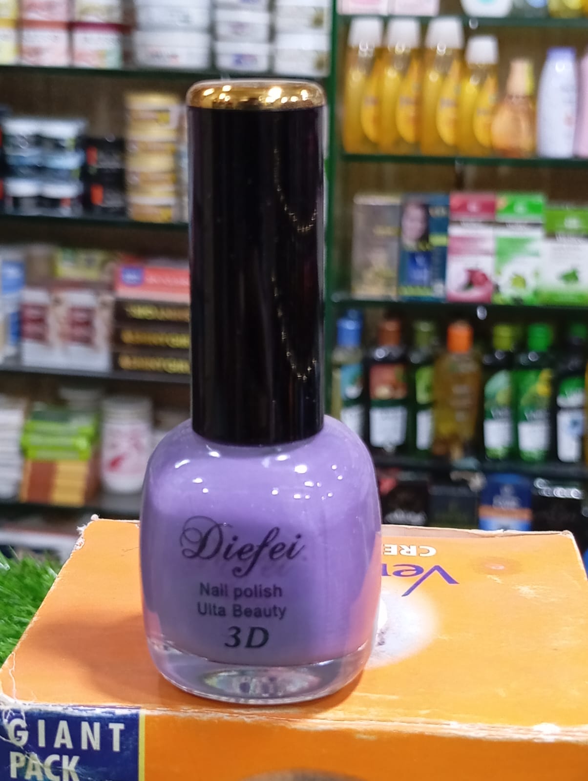 Diefei 3D creamy purple thick glitter nail enamel