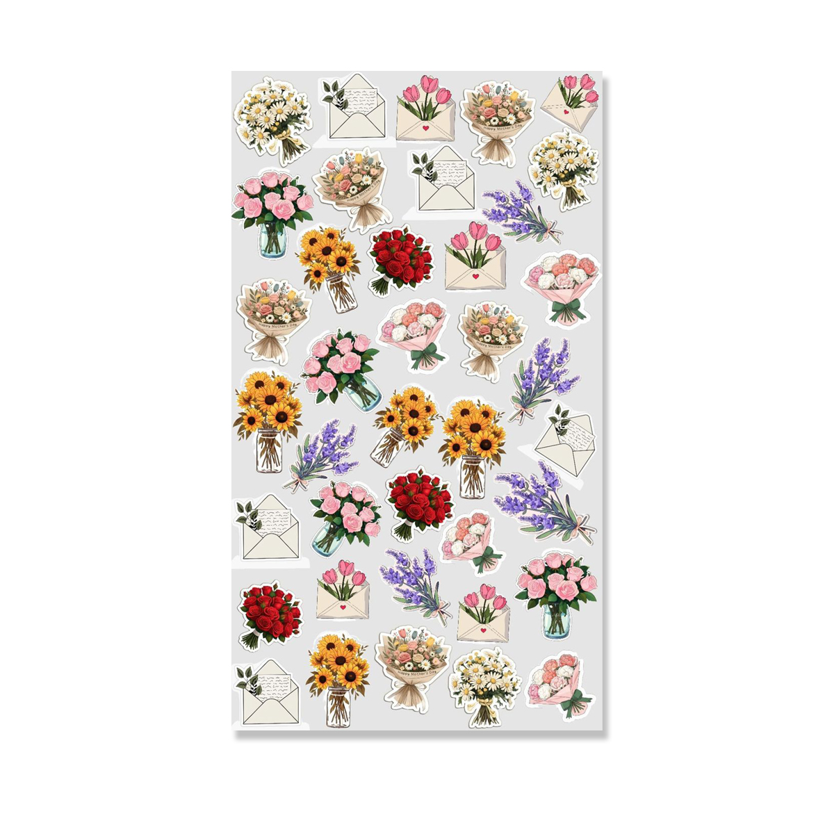 A4 size (21x30cm) Uncut flowers sticker sheet, cool Stickers for journal, scrapbook, mobile cover, laptop, journals, books, phone cover, dairies