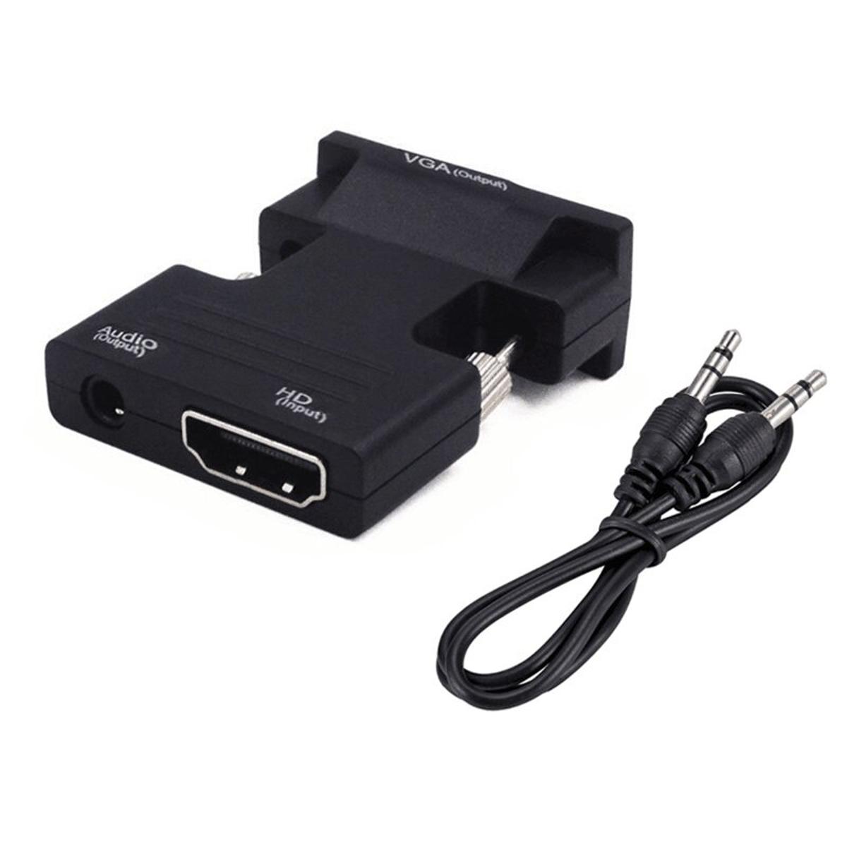 HDMI female to VGA male converter with audio projector HD computer display set-top box connector cable