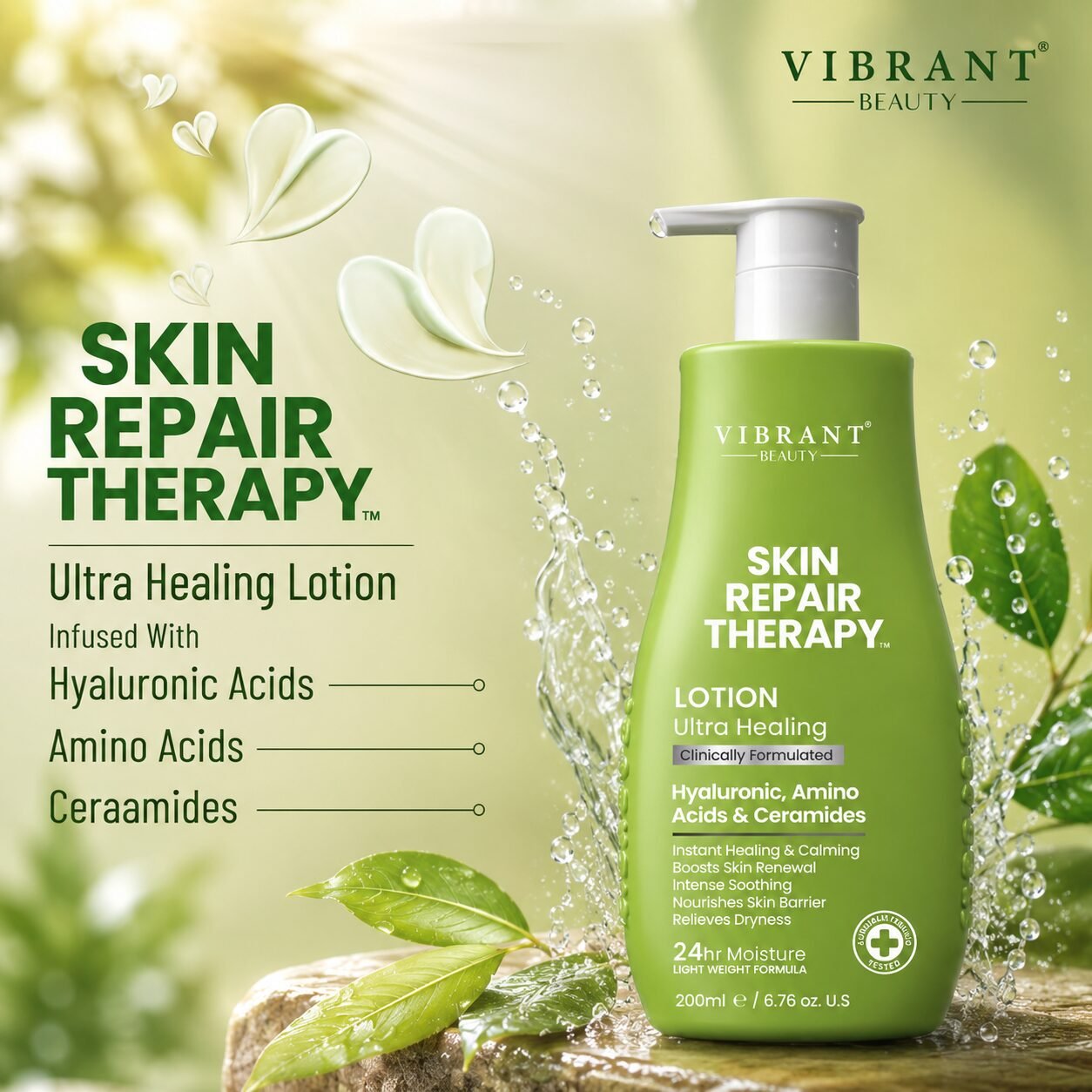 Vibrant Beauty Skin Repair Therapy Ultra Healing Lotion | Moisturising Skin Care | 200ml