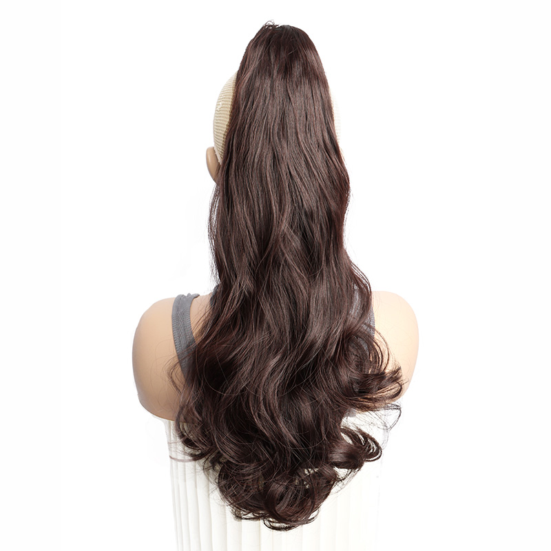 Synthetic Long Curly Ponytail Heat-resistant Claw Clip in Hair Extension Black Brown Golden Hairpiece for Women