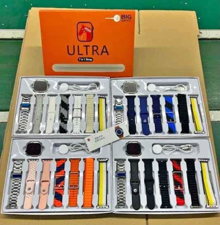 Ultra 7in1 Smartwatch With 7 Straps Box Gift | Wireless Charger Rolex Straps Ocean Straps Alpine Straps main image 0