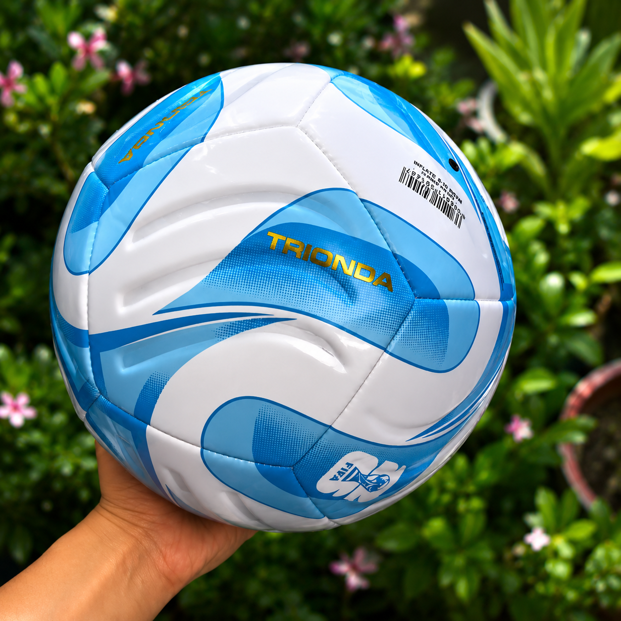 TRIONDA Hybrid Embossed Football Size 5 FIFA Quality Blue color Soccer Ball | Match & Training Ball | Royaleo Sports Pakistan