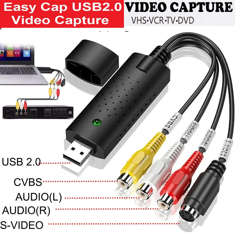 USB EasyCapture Card / Easycap Capture Card 2.0 / Easycap USB 2.0 Video Capture Device with Audio