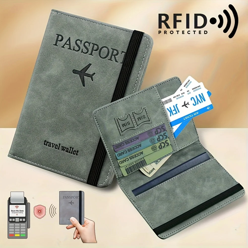 2026 Passport Travel Wallet, Fashionable Black Design with Multiple Compartments for Cards and Accessories, Ideal for Business Trips