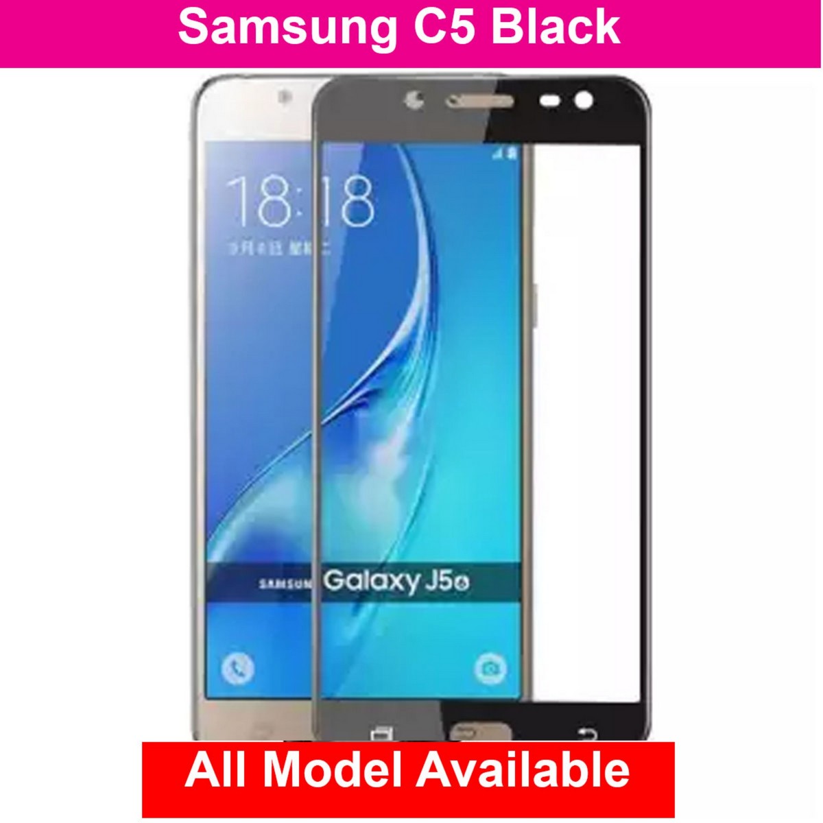 Samsung C5 9d Full Glue Tempered Glass Protective Film Black