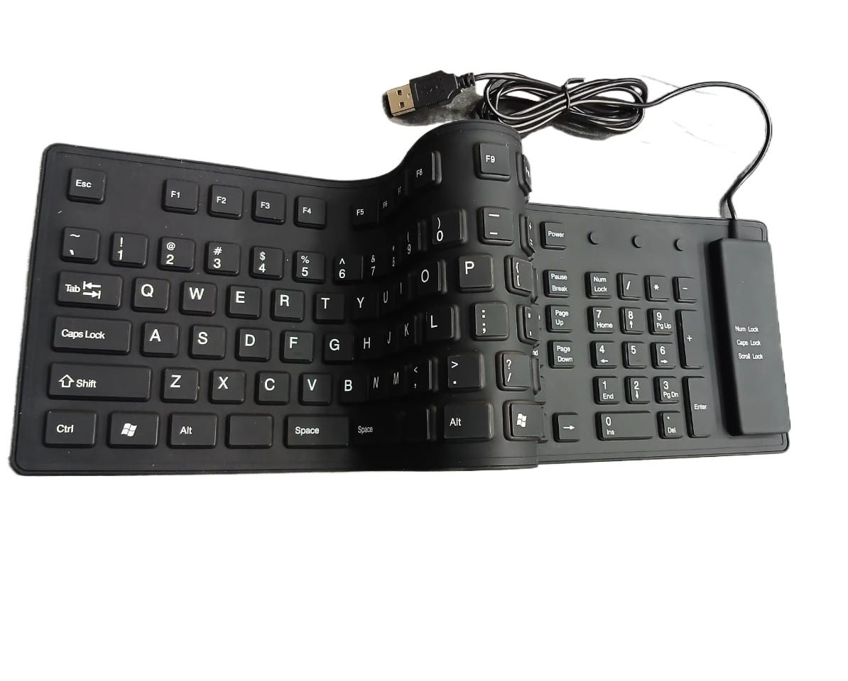 109 Keys Portable Foldable Wired USB Silicone Waterproof Keyboard for Laptop/Computers