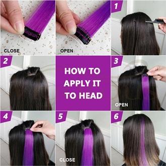 20inch  Long Straight Synthetic Clip Extension - Pink