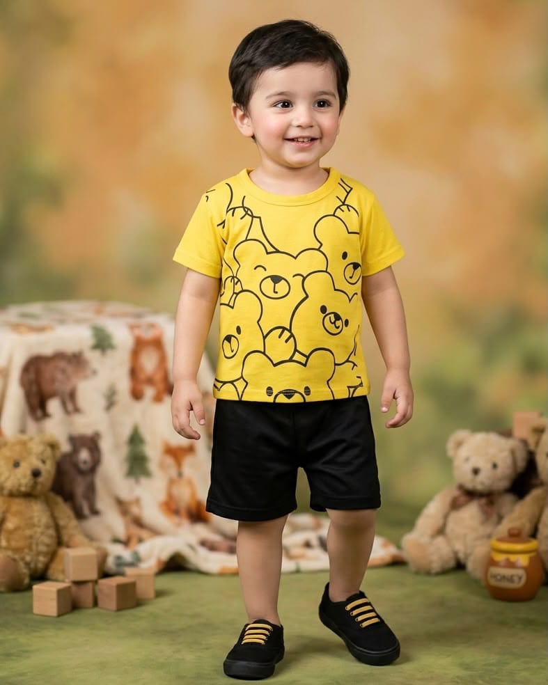 T-Shirt & Sneakers | Kids Casual Summer Wear | Soft Cotton | Lightweight | Boys & Girls Fajar Stock
