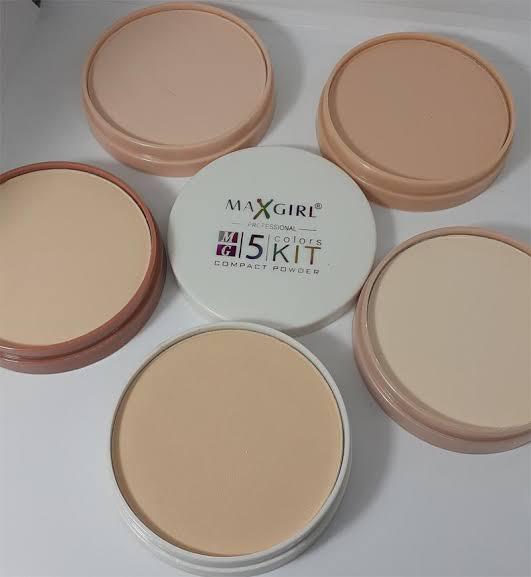 High Quality 5 in 1 Luster Bright face Powder Girls Beauty