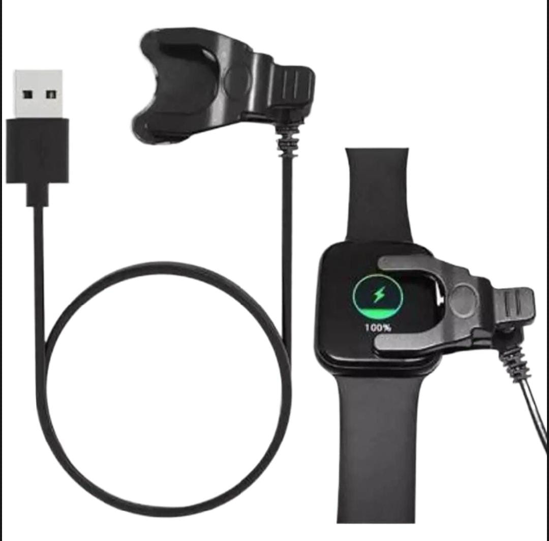 Universal Clip Charger for Smart Watches - Easy to Use, Premium Quality BLACK Compatible with T100 Plus, T500 & T500 Plus, HW12, HW16, HW21, HW22, W26 & W26 Plus, F50, DT78, MC72 Pro price in Pakistan