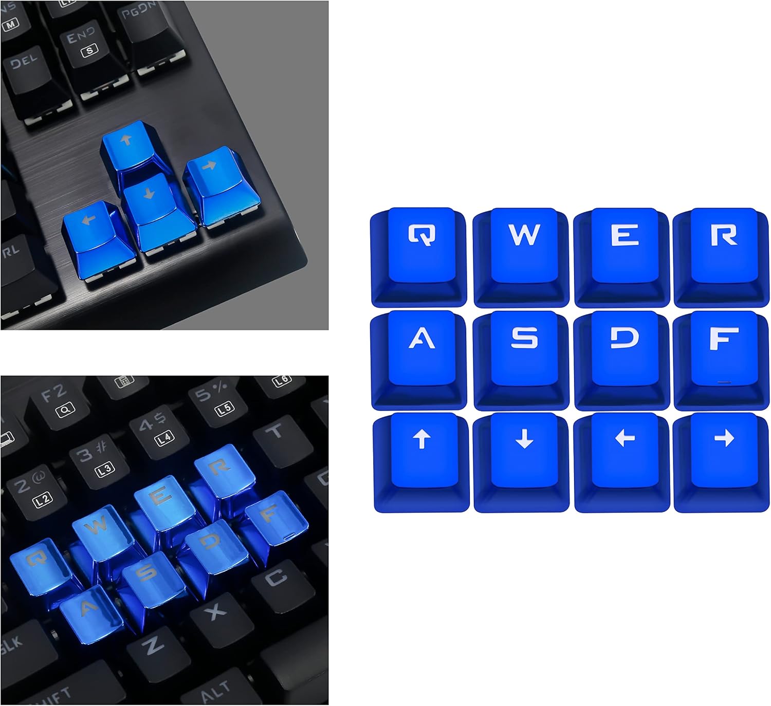 12 Key Keycaps Electroplated Metal Coating PBT Game Player Keycaps for ...