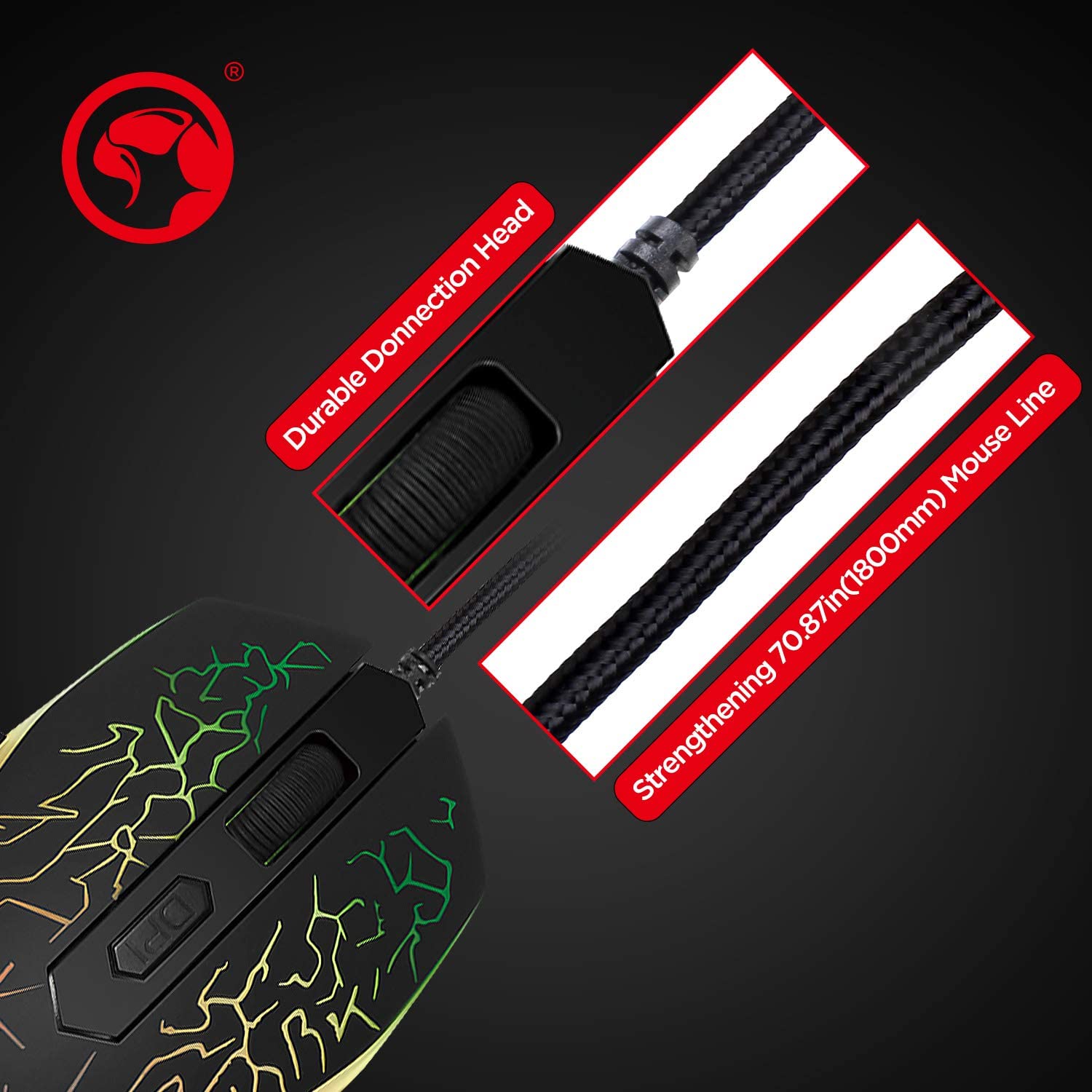 RBG Gloross G7 Gaming Optical Mouse 7D Gaming Mouse 7 Button Adjustable ...