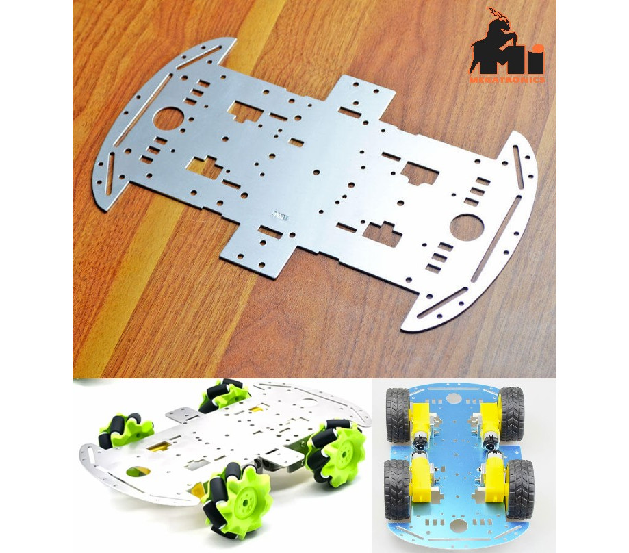 Aluminum Smart Car Chassis 4WD Base Plate Robot Car 1.5mm thick Arduino Chassis
