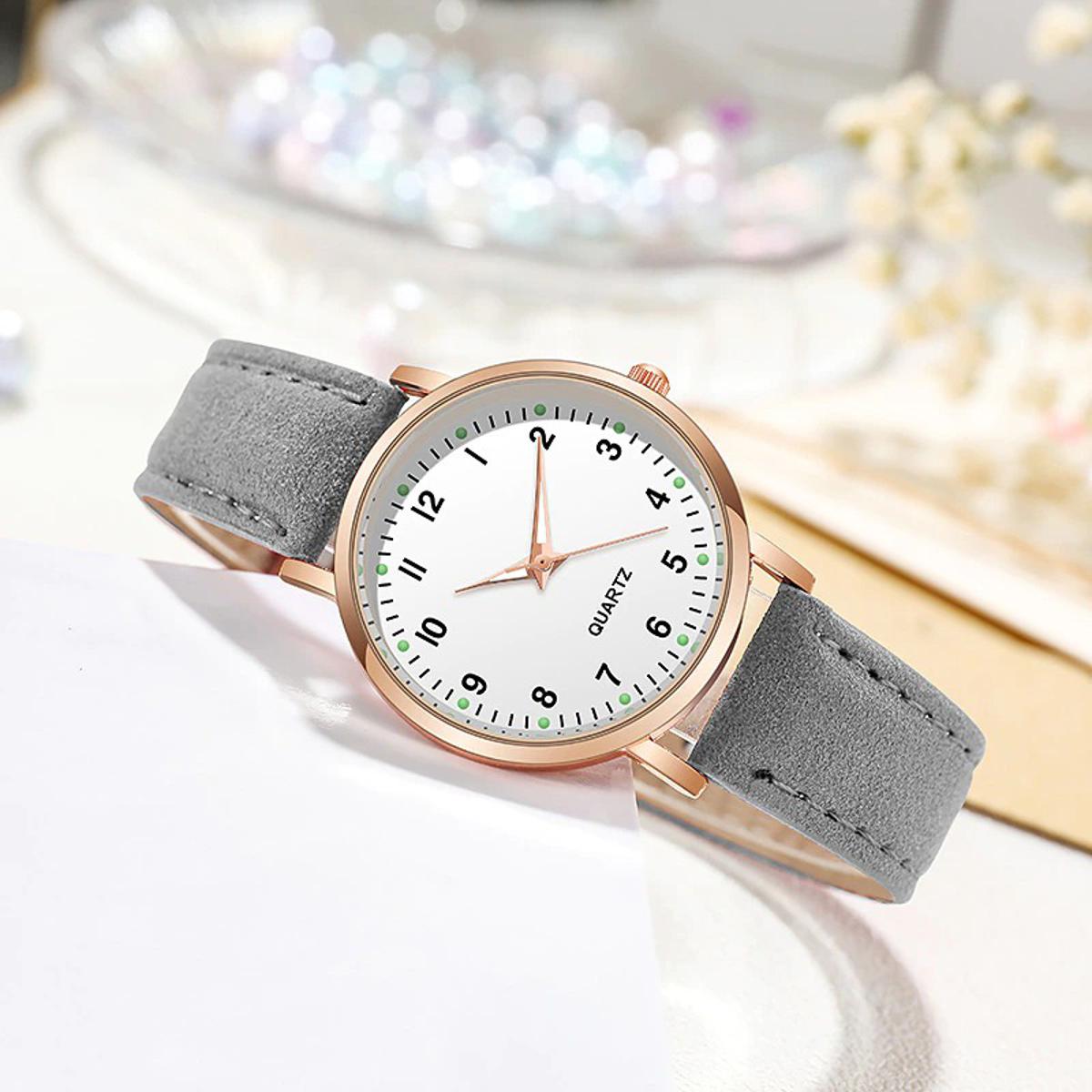 Women Watches Luminous Leather Bracelet Simple Watch For Women Elegant Fashion Quartz Watch For Ladies Best Wristwatch For Girls